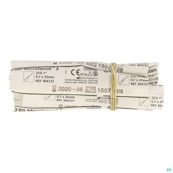Bd Microlance 3 Aiguille. 22g 1 Iv 0,7x25mm Noir 10