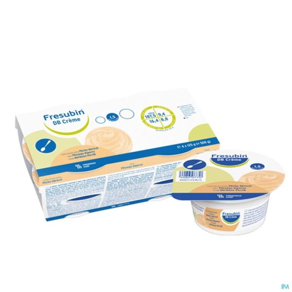 Fresubin Db Crème Abricot-pêche Pot 4x125gr