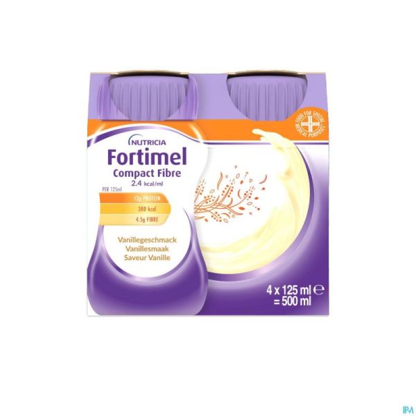 Fortimel Compact Fiber 2.4kcal Vanille 4x125ml