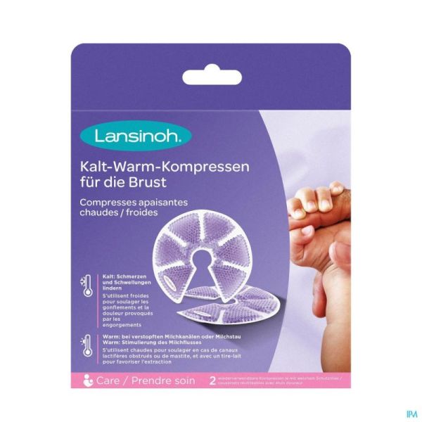 Lansinoh Compresses en Thermoperles 3en1 Apaisantes Chaud-Froid 2 Pièces