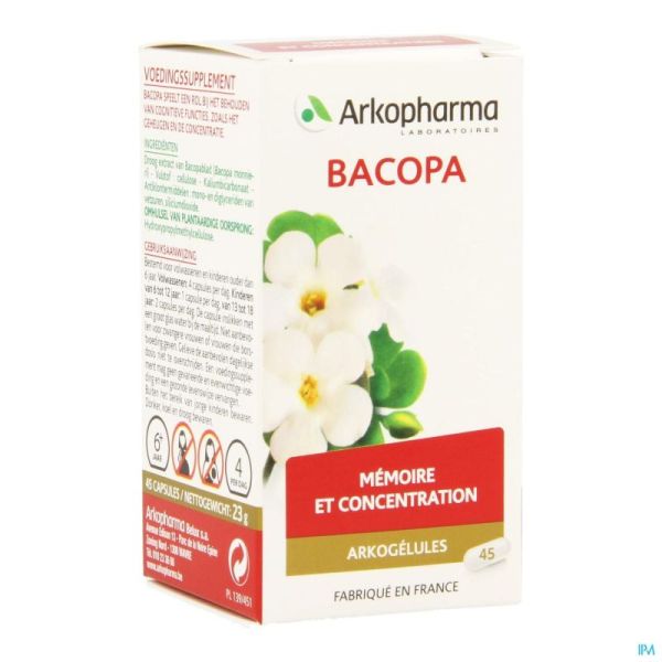 Arkogelules Bacopa 45 Gélules