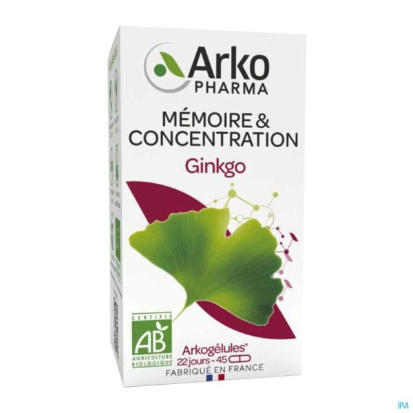 Arkogelules Ginkgo Bio Gélules 45