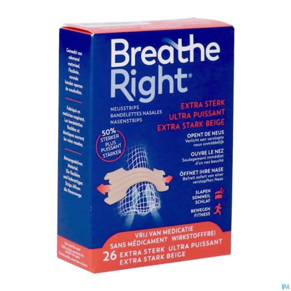 Breathe Right Bandelettes Nasales Ultr.puissant 26