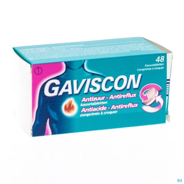 Gaviscon Antiacide/Antireflux 48 Comprimés