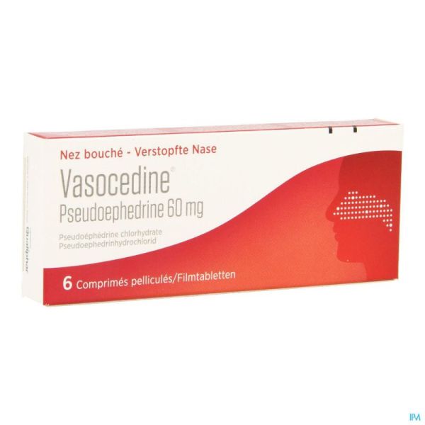 Vasocedine Pseudoefedrine 6 Comprimés