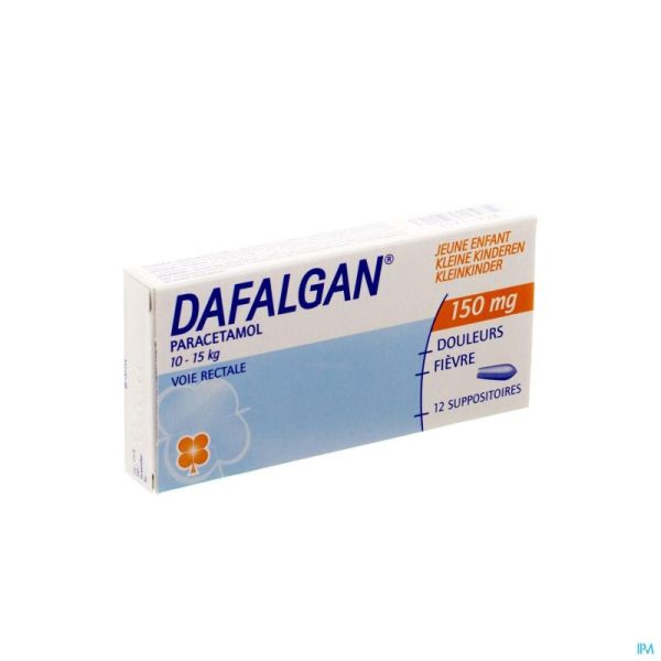 Dafalgan Pédiatrique 12 Suppositoires 150 Mg