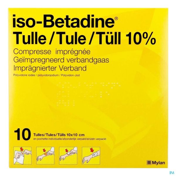 Iso Betadine Tulle 10 Compr