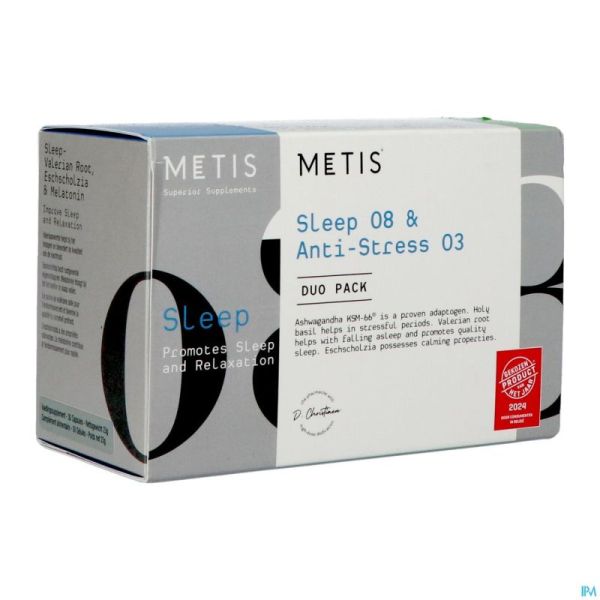 Metis Sleep 08 & A/stress 03 Duo V-gélules 30x2