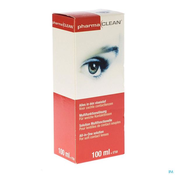 Pharmaclean Flacon de 100ml pour le Voyage + Etui à Lentilles