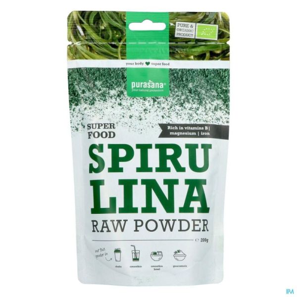 Purasana Vegan Spiruline Poudre 200g Be-bio-02
