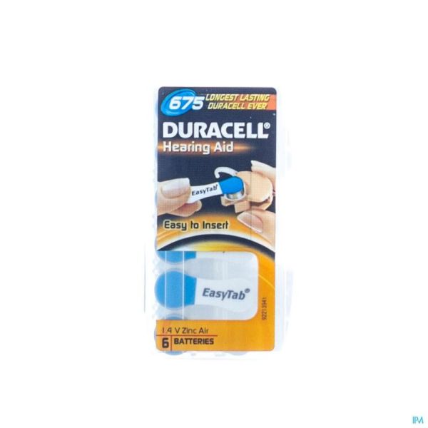 Duracell Pile Auditive Easy Tab Da675 6