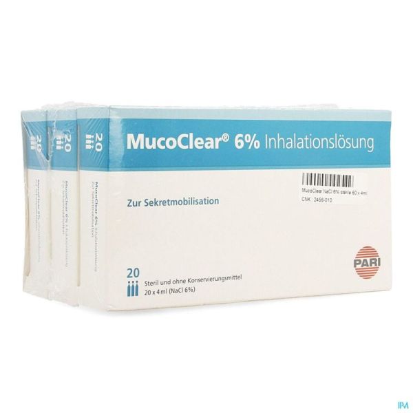 Mucoclear 6 % Nacl 3x20 Ampoules 4 Ml
