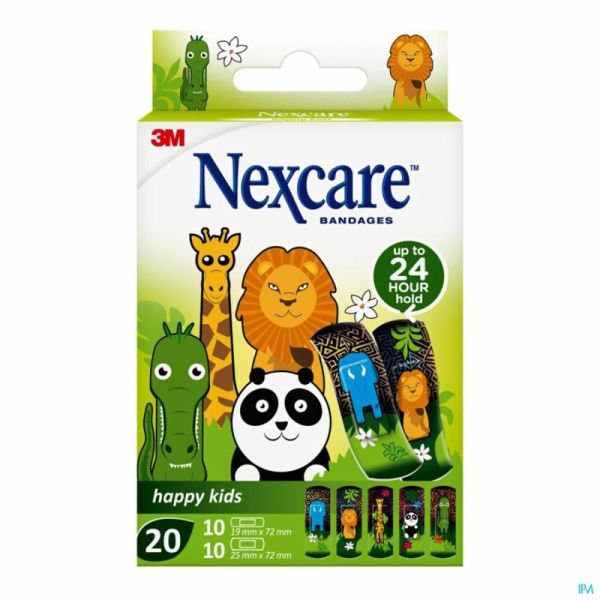 Nexcare 3m Happy Kids Animaux Pans 20 N0920an