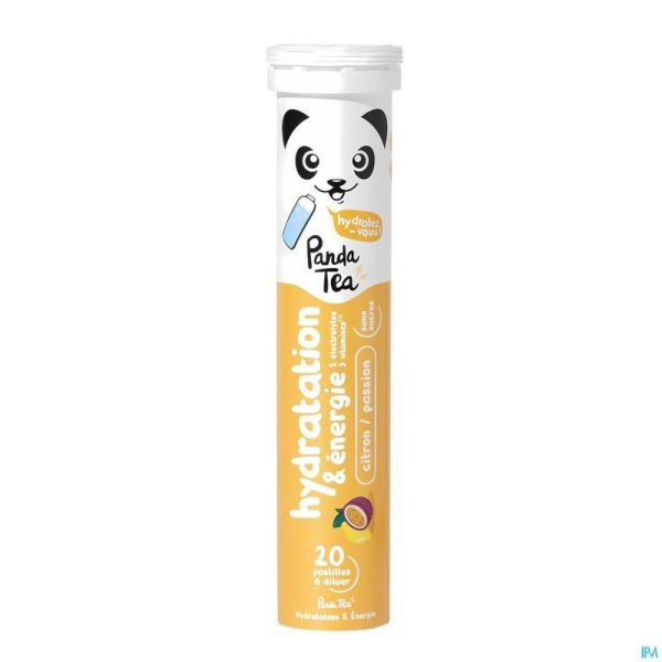Panda Tea Hydratation Citron - Passion Comprimés Effervescents 20