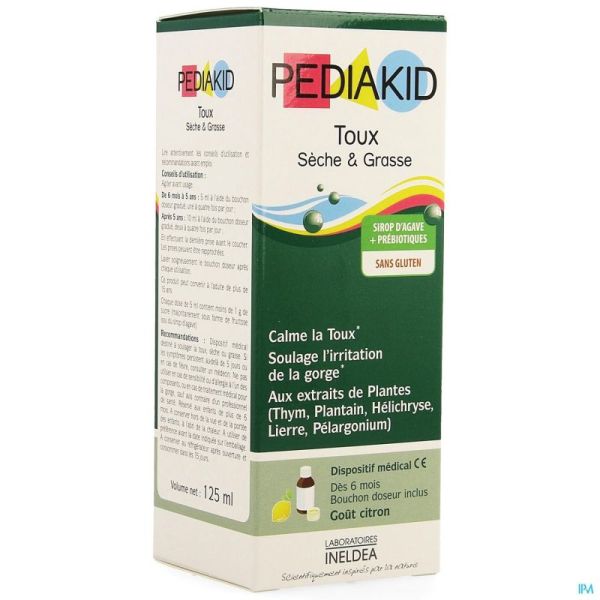 Pediakid Toux Sèche ou Grasse Sirop 125ml