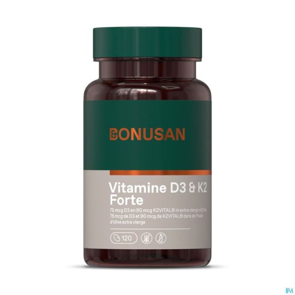 Vitamine D3 & K2 Softcaps 120 Bonusan