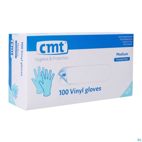 Cmt Gants Vinyle Bleu S/poudre M 100