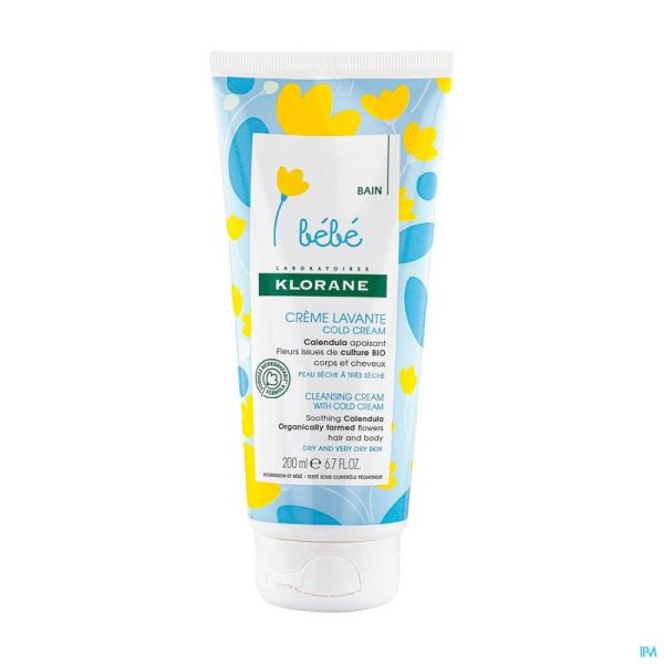 Klorane Bébé Crème Lavante Cold Cream Tube 200ml