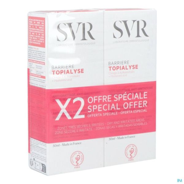 SVR Topialyse barriere crème duo tube 2x50ml