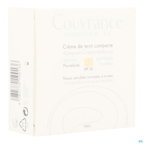 Avène Couvrance Crème Teintée Compacte Porcelaine Fini Mat