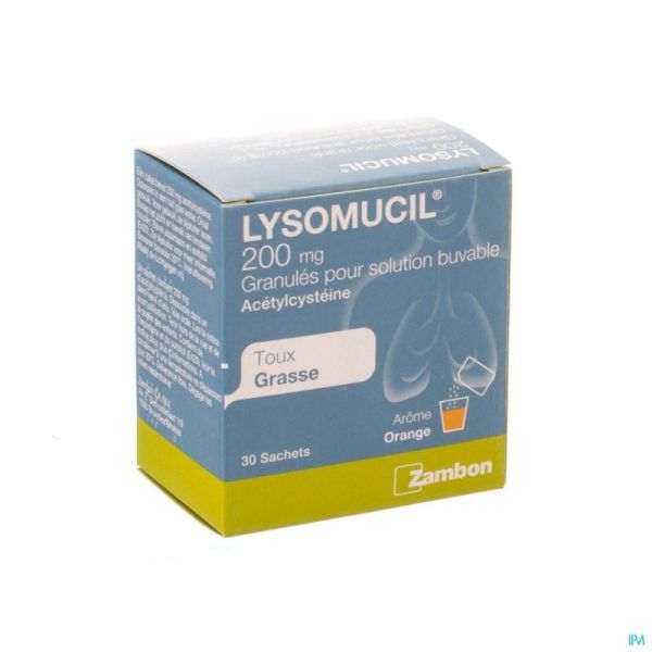 Lysomucil 30 Sachets 200 Mg S Sucre 