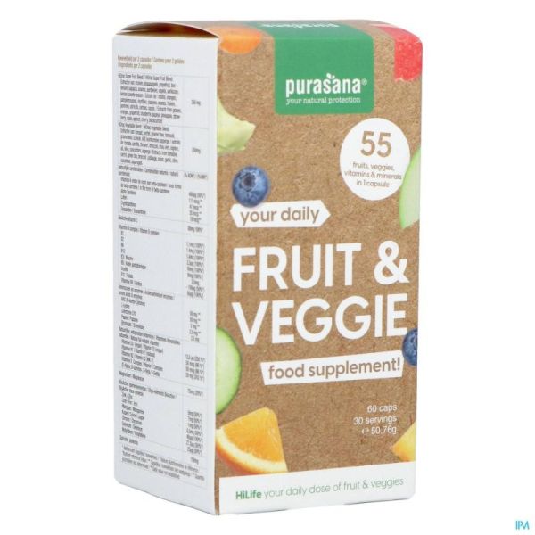 Purasana Fruit&veggie Multivitamine V-gélules 60