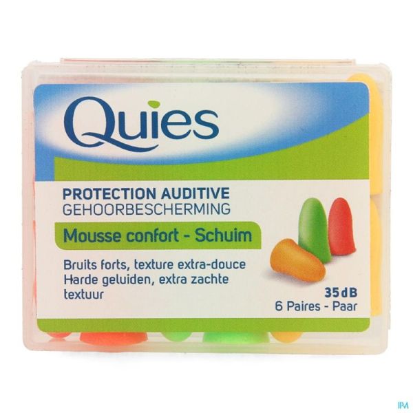 Quies Protection Auditive Mousse Confort 6 Paires