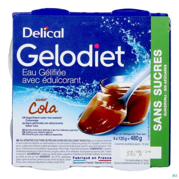 Gelodiet Eau Gel Edulcoree Cola 4x120 G