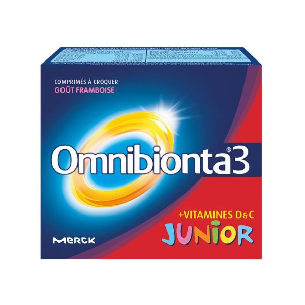 Omnibionta 3 Junior Framboise 30 Comprimés à Mâcher