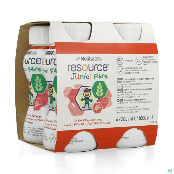 Resource Junior Fibre Fraise 4x200ml