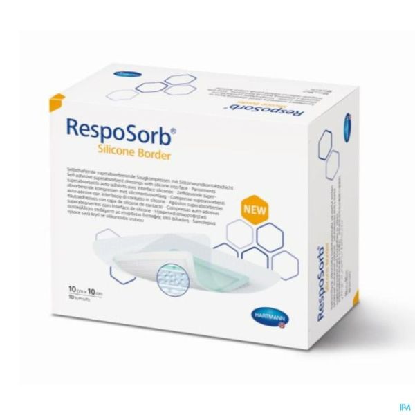 Resposorb Silicone Border 10x10cm 10 4130010