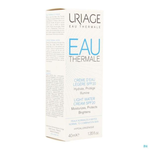 Uriage Eau Thermale Crème Eau Légère Ip20 40ml