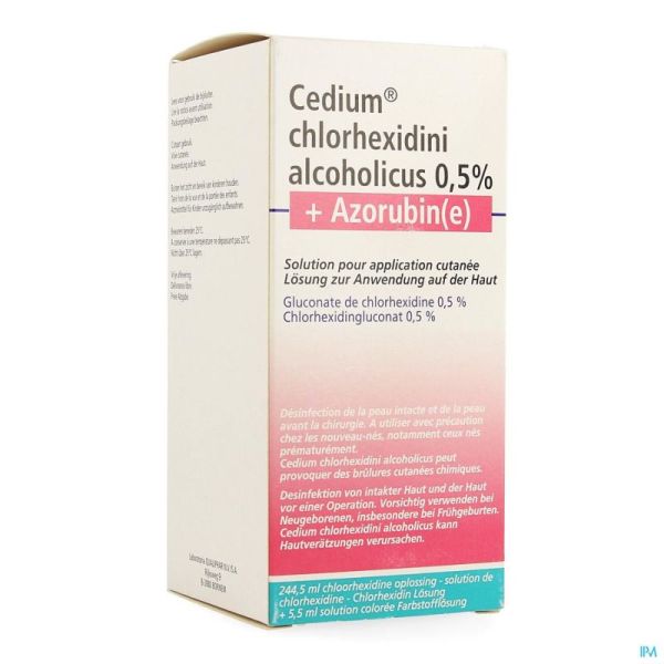 Cedium Chlorhexidini Gluc Alc 0,5% 250ml+azorubine