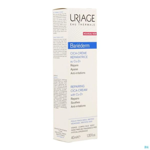 Uriage Bariederm Cica Crème Cu-zn 40 Ml