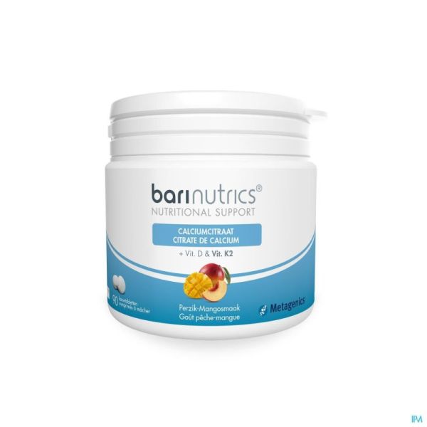 Barinutrics Citrate de Calium Pêche-Mangue Comprimés à Mâcher 90