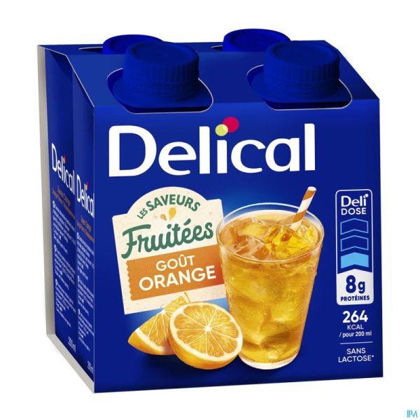 Delical Boisson Fruitee Orange S/sucres 4x200ml