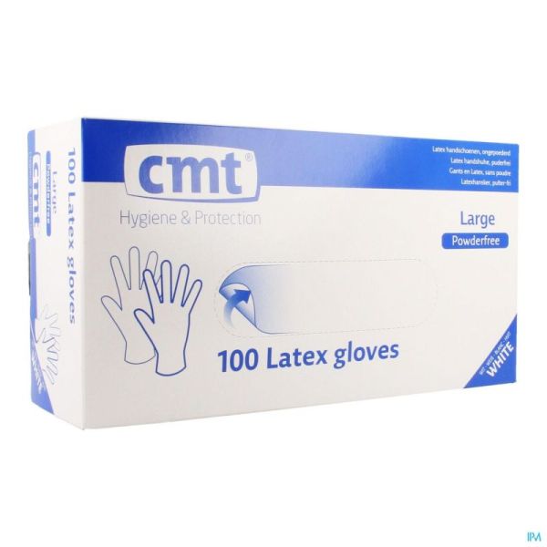 Gants Cmt Latex Blanc Gm S/poudre 100 Pièces