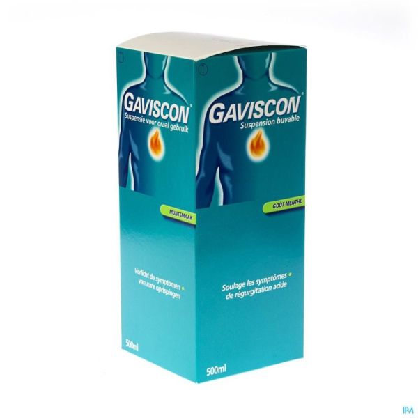 Gaviscon Suspension Buvable Goût Menthe 500 Ml