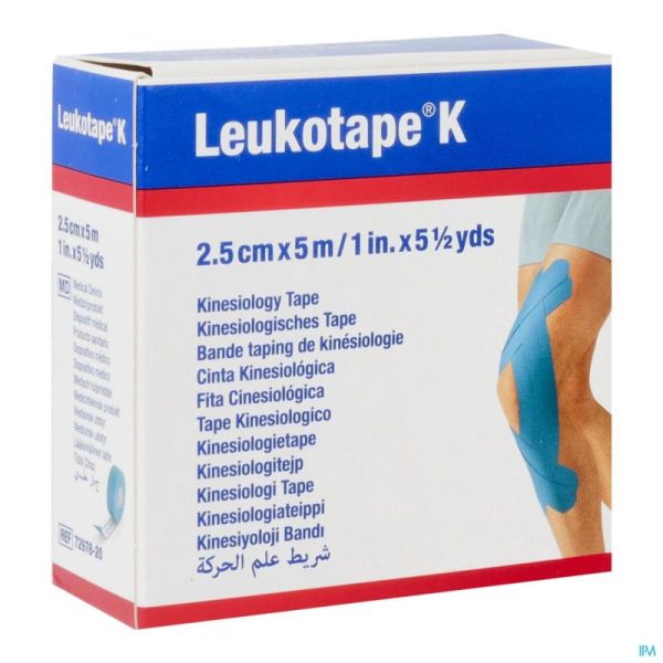 Leukotape K Bande Adh Elast Bleu 2,5cmx5m 1