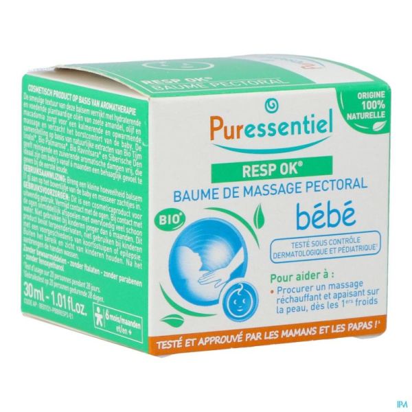 Puressentiel Respiratoire Baume Massage Pectoral Bébé 30ml